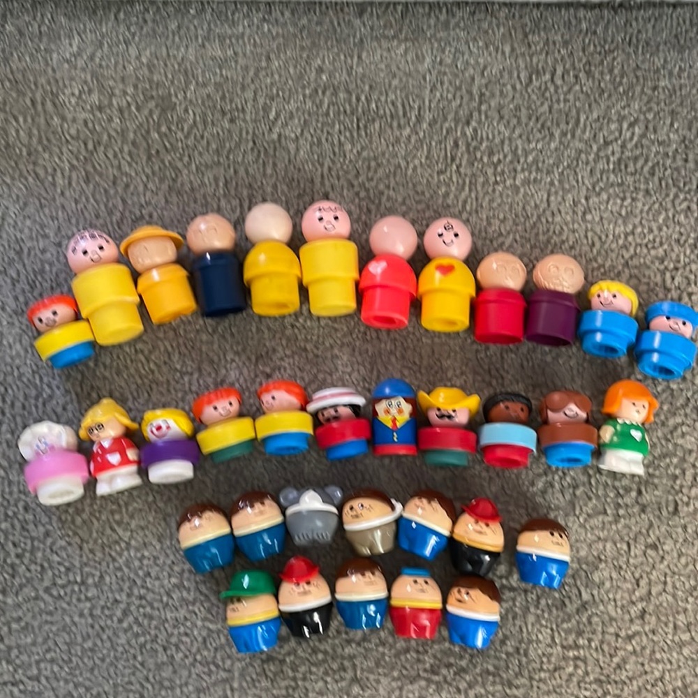 Assorted plastic figures. Some Fisher Price.